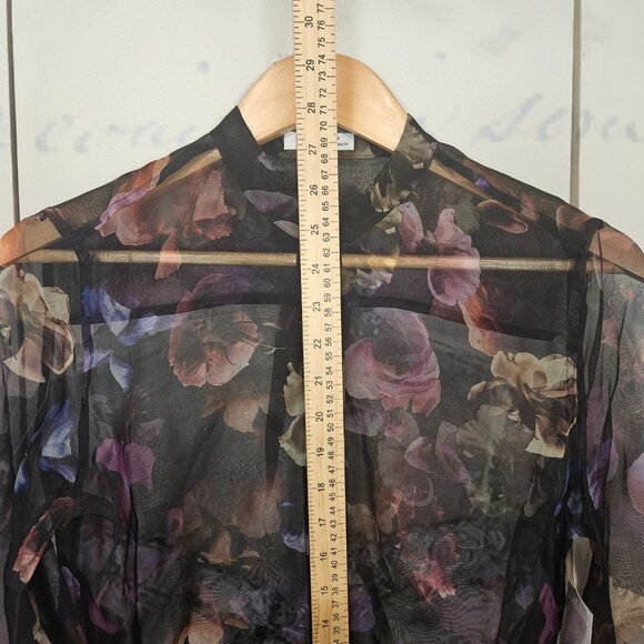 NWT Equipment Femme Boleyn Sheer Silk Floral Blouse Size XS $300 - Picture 9 of 10